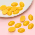 Perline cabochon ovali a retro piatto giallo brillante per artigianato fai-da-te e bambole - Occhi Ovali (13x19mm) / 30 Pezzi / Giallo