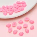 Perline rosa a fondo piatto a forma di cuore per creazione di bambole DIY e capelli - Naso Triangolare (7x9mm) / Confezione da 100 Pezzi / Rosa