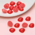 Perle rosse traslucide a forma di cuore per occhi di bambola fai-da-te e accessori - Naso / 50 Pezzi/Confezione (12x15mm) / Rosso