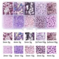 Complete purple DIY bead kit featuring seed beads and bugle beads in 10-grid storage box - Seed Beads Sequin Artificial Pearl Material Kit / 10-Compartment Pack / Light Purple Series