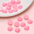 Perline piatte in resina rosa traslucida a forma di cuore per occhi di bambola e capelli - Naso / 100 Pezzi/Confezione (10x11mm) / Rosa
