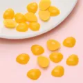 Perle di resina gialle a cuore per occhi di bambole fai-da-te e accessori artigianali - Naso / 50 Pezzi/Confezione (12x15mm) / Giallo