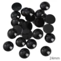 Perline cabochon nere da 24 mm a retro piatto per occhi di animali fai-da-te e giocattoli - Occhio / 10 Pezzi/Confezione (24×8.8mm) / Nero