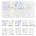 Assorted white DIY bead set with seed and bugle beads in 10 compartment box - Seed Beads Sequin Artificial Pearl Material Kit / 10-Compartment Pack / White