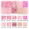 Pink theme DIY bead kit including seed beads tube beads and pearls in a box - Seed Beads Sequin Artificial Pearl Material Kit / 10-Compartment Pack / Pink Series