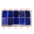 DIY blue bead assortment set with sequins and seed beads in 10-grid storage box - Seed Beads Sequin Artificial Pearl Material Kit / 10-Compartment Pack / Royal Blue Series