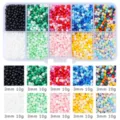 Premium 10-color DIY seed bead kit 3mm 10g per compartment for handmade jewelry - 3mm Painted Solid Color Seed Beads / 10 Grids (10g per grid) / Multicolor