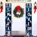 Astronaut thema deurbanners met You Are Smart en You Are Loved slogans voor feesten - 30x180cm