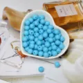Perles rondes en acrylique bleu clair pour la fabrication de bijoux faits main DIY - Perle Ronde (BSD343) / 6mm (200 pièces/paquet) / Bleu lac