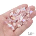 Detailed view of 20pcs irregular iridescent pink glass beads 7-12mm for DIY jewelry - 7-12mm (20 Pieces/Pack) / Pink