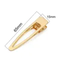 Vergulde metalen eendenbek haarklem voor DIY accessoires, maat 65 mm bij 15 mm - Holle Druppel Eendenbek Clip (65x15mm) / 1 Stuk / Goud