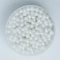White round ABS acrylic faux pearl loose beads in container for DIY jewelry making - 4mm (1 Piece) / White