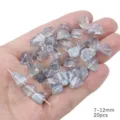Irregular light blue translucent glass crushed beads 7-12mm DIY jewelry set 20pcs - 7-12mm (20 Pieces/Pack) / Light Blue