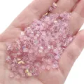 Translucent 1x3mm pink iridescent flat square glass crystal beads for handmade DIY jewelry crafts - 1x3mm (1g/Pack, approx 50 Pieces) / Pink