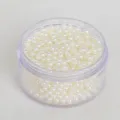 Cream white ABS acrylic pearl beads in a clear plastic storage jar for DIY jewelry - 4mm (Approx. 200 Pieces/6g) / Off White