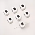 Silver UV plated large hole acrylic letter D bead for DIY phone charm and jewelry - Letter D / 17x20mm (Aperture 6mm)