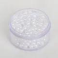 High gloss white ABS acrylic loose round pearls in a clear box for DIY jewelry making - 6mm (Approx. 100 Pieces/11g) / White