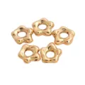 Premium set of 5 gold-toned hollow flower-shaped spacer beads for DIY jewelry making - Gold / Irregular Small Flower (Diameter 9x9mm)