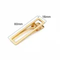 Rechthoekige goudkleurige haarclip van 60 mm lang en 16 mm breed voor DIY-haaraccessoires - Holle Vierkante Eendenbek Clip (60x16mm)