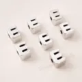Silver UV-plated acrylic large hole letter E beads for DIY jewelry making and crafts - Letter E