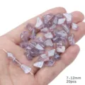 Hand holding 20pcs irregular light purple lavender glass beads 7-12mm for DIY jewelry - 7-12mm (20 Pieces/Pack) / Purple