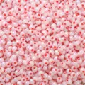 Perles de rocaille roses irisées avec cœur rouge pour création de bijoux DIY 2mm 3mm 4mm - Paquet de 10g / Rose Cerise
