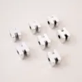 High-shine silver UV-plated acrylic H-letter bead with large hole for DIY jewelry making - Letter H