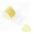 Yellow triangular tailor's chalk slices for garment sewing in a clear plastic box - 10 Pcs Per Box / Yellow