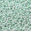 Perles de rocaille rondes vert menthe irisé avec intérieur vert pour bijoux DIY - Vert
