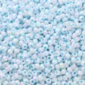 Petites perles rondes bleu clair irisées pour la création de bijoux DIY et artisanat - Bleu