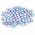 Perle rotonde multicolore in ABS con finitura perlata per la creazione di gioielli DIY - 4mm (Circa 500 Pezzi/Confezione) / Blu Viola Rosso Sfumato