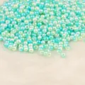 Perline di finta perla in ABS acqua e verde menta per progetti di gioielli DIY - 4mm (Circa 500 Pezzi/Confezione) / Celeste Verde Chiaro Misto