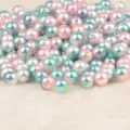 Perle finte in ABS colorate con fori per la creazione di gioielli e accessori fai-da-te - 8mm (Circa 100 Pezzi/Confezione) / Bianco Verde Rosa Chiaro Sfumato