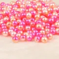 Perle tonde in finta perla ABS rosa e pesca con fori per la creazione di gioielli fai da te - 8mm (Circa 100 Pezzi/Confezione) / Giallo Chiaro Rosso Rosa Sfumato