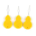 Set de 3 enhebradores de agujas de plástico amarillo con forma de calabaza para coser - Enhebrador de Calabaza / Paquete de 15 / Amarillo