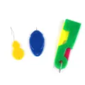 Juego de 3 enhebradores de agujas de plástico en colores variados para coser y DIY - Juego de Enhebradores Mixtos / 3 Piezas (Calabaza+Pulgar+Multifunción)