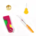 Kit de costura de 4 piezas con enhebrador, dedal y descosedor para costura creativa - Juego de Herramientas de Costura / 4 Piezas (Calabaza+Dedal+Multifunción+Descosedor)