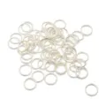 Bulk silver-plated metal open jump rings for handmade DIY jewelry making accessories - 200 Pieces (0.7x5mm) / Silver