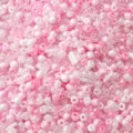 Mixed pink and white DIY glass seed beads for jewelry and keychain making - 20g/Pack / 4# Light Pink White