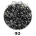 Perles rondes en verre de style lavis d'encre avec accents de feuille d'or pour bijoux DIY - 8mm (Environ 50 pcs/paquet) / Noir