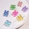Colorful iridescent acrylic H-letter beads with large holes for DIY jewelry making - Letter H (BSD892)
