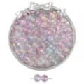 Perles de verre à motif de lavis et feuille d'or pour la fabrication de colliers et bracelets - Transparent