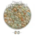 Perles en verre marbré à l'encre avec feuilles d'or pour la création de bijoux DIY à la main - Bleu et Orange