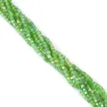 Square faceted green crystal glass beads for DIY jewelry making and beading projects. - 100 Pieces/Pack (3mm) / Grass Green AB