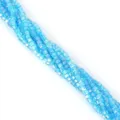 Translucent light sky blue square glass beads for DIY jewelry making and bracelets - 100 Pieces/Pack (3mm) / Lake Blue AB