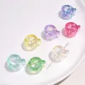 Colorful translucent acrylic Q-shaped beads with iridescent finish for DIY jewelry. - Letter Q (BSD892)