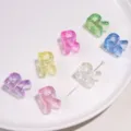 Colorful translucent iridescent acrylic letter R beads for DIY handmade jewelry making - Letter R (BSD892)