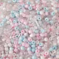 Pastel pink blue and white mixed glass seed beads set for DIY craft jewelry making - 20g/Pack / 12# Pink Blue Mirage (Pink Blue)
