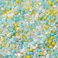 Mixed color glass seed beads in light blue, yellow and white for DIY jewelry making - 20g/Pack / 13# Blue Ripple (Lake Blue Yellow)