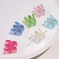 Iridescent acrylic letter W beads in various transparent colors for DIY jewelry making - Letter W (BSD892)